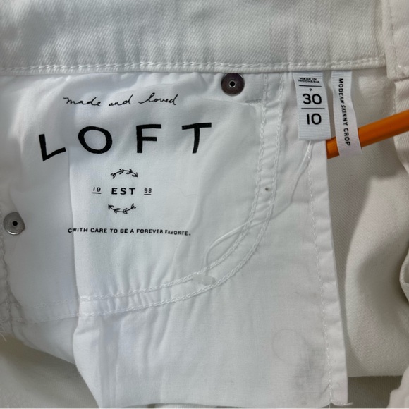 Loft Modern High Waist Skinny Ankle Jeans Womens 30/10 White Stretch Summer NWOT - Picture 5 of 11